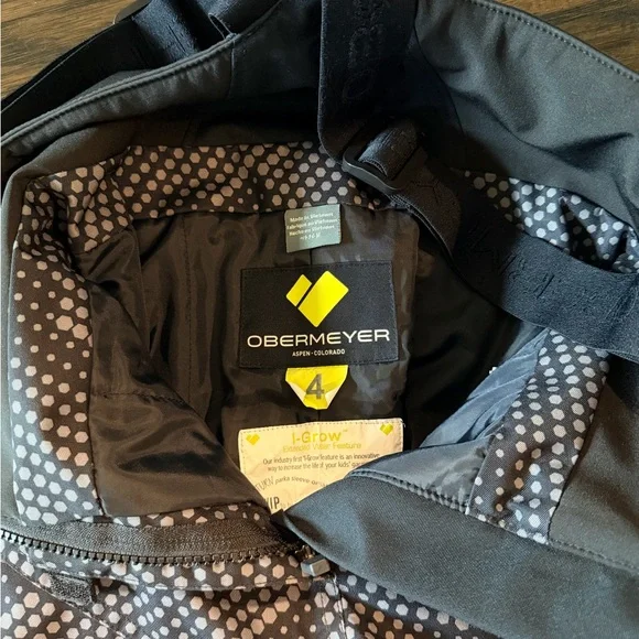 Obermeyer Black and Gray Ski Bibs / Overalls - Picture 3 of 4